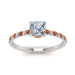Load image into Gallery viewer, eternity-hidden-halo-princess-cut-diamond-engagement-ring-with-orange-sapphire-in-FD-9168PRRGSAORANGLE3-NL-WG
