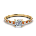 Thumbnail 14 - eternity-hidden-halo-princess-cut-diamond-engagement-ring-with-orange-sapphire-in-FD-9168PRRGSAORANGLE3-NL-YG