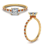 Load image into Gallery viewer, eternity-hidden-halo-princess-cut-diamond-engagement-ring-with-orange-sapphire-in-FD-9168PRRGSAORANGLE3-NL-YG
