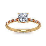Load image into Gallery viewer, eternity-hidden-halo-princess-cut-diamond-engagement-ring-with-orange-sapphire-in-FD-9168PRRGSAORANGLE3-NL-YG
