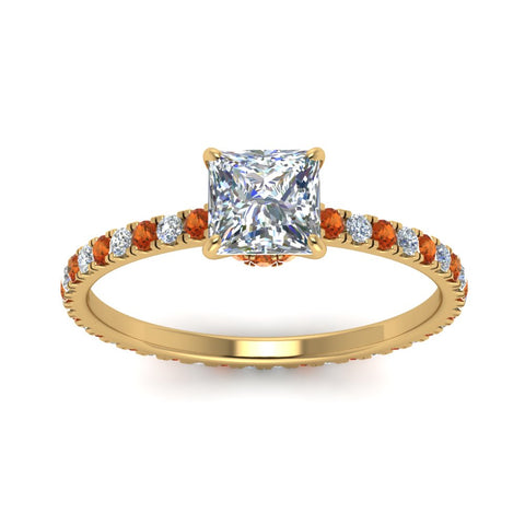 eternity-hidden-halo-princess-cut-diamond-engagement-ring-with-orange-sapphire-in-FD-9168PRRGSAORANGLE3-NL-YG