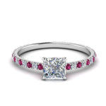 Load image into Gallery viewer, eternity-hidden-halo-princess-cut-diamond-engagement-ring-with-pink-sapphire-in-FD-9168PRRGSADRPIANGLE3-NL-WG
