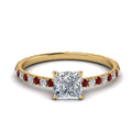 Thumbnail 18 - eternity-hidden-halo-princess-cut-diamond-engagement-ring-with-ruby-in-FD-9168PRRGRUDRANGLE3-NL-YG