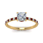 Load image into Gallery viewer, eternity-hidden-halo-princess-cut-diamond-engagement-ring-with-ruby-in-FD-9168PRRGRUDRANGLE3-NL-YG

