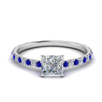 Load image into Gallery viewer, eternity-hidden-halo-princess-cut-diamond-engagement-ring-with-sapphire-in-FD-9168PRRGSABLANGLE3-NL-WG
