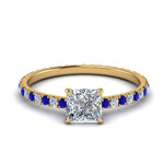 Load image into Gallery viewer, eternity-hidden-halo-princess-cut-diamond-engagement-ring-with-sapphire-in-FD-9168PRRGSABLANGLE3-NL-YG
