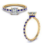 Load image into Gallery viewer, eternity-hidden-halo-princess-cut-diamond-engagement-ring-with-sapphire-in-FD-9168PRRGSABLANGLE3-NL-YG
