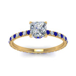 Load image into Gallery viewer, eternity-hidden-halo-princess-cut-diamond-engagement-ring-with-sapphire-in-FD-9168PRRGSABLANGLE3-NL-YG
