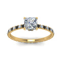 Thumbnail 27 - eternity-hidden-halo-princess-cut-engagement-ring-with-black-diamond-in-FD-9168PRRGBLACKANGLE3-NL-YG