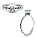 Load image into Gallery viewer, eternity-hidden-halo-radiant-cut-diamond-engagement-ring-with-emerald-in-FD-9168RARGEMGRANGLE3-NL-WG
