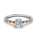 Load image into Gallery viewer, eternity-hidden-halo-radiant-cut-diamond-engagement-ring-with-orange-sapphire-in-FD-9168RARGSAORANGLE3-NL-WG
