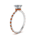 Thumbnail 44 - eternity-hidden-halo-radiant-cut-diamond-engagement-ring-with-orange-sapphire-in-FD-9168RARGSAORANGLE3-NL-WG