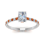 Load image into Gallery viewer, eternity-hidden-halo-radiant-cut-diamond-engagement-ring-with-orange-sapphire-in-FD-9168RARGSAORANGLE3-NL-WG
