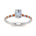 Thumbnail 43 - eternity-hidden-halo-radiant-cut-diamond-engagement-ring-with-orange-sapphire-in-FD-9168RARGSAORANGLE3-NL-WG