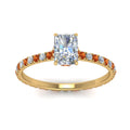 Thumbnail 15 - eternity-hidden-halo-radiant-cut-diamond-engagement-ring-with-orange-sapphire-in-FD-9168RARGSAORANGLE3-NL-YG