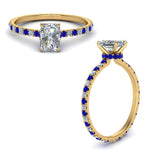 Load image into Gallery viewer, eternity-hidden-halo-radiant-cut-diamond-engagement-ring-with-sapphire-in-FD-9168RARGSABLANGLE3-NL-YG
