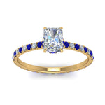 Load image into Gallery viewer, eternity-hidden-halo-radiant-cut-diamond-engagement-ring-with-sapphire-in-FD-9168RARGSABLANGLE3-NL-YG
