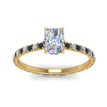 Load image into Gallery viewer, eternity-hidden-halo-radiant-cut-engagement-ring-with-black-diamond-in-FD-9168RARGBLACKANGLE3-NL-YG
