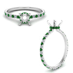 Load image into Gallery viewer, eternity-hidden-semi-mount-halo-diamond-engagement-ring-with-emerald-in-FD-9168SMRGEMGRANGLE3-NL-WG
