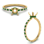 Load image into Gallery viewer, eternity-hidden-semi-mount-halo-diamond-engagement-ring-with-emerald-in-FD-9168SMRGEMGRANGLE3-NL-YG
