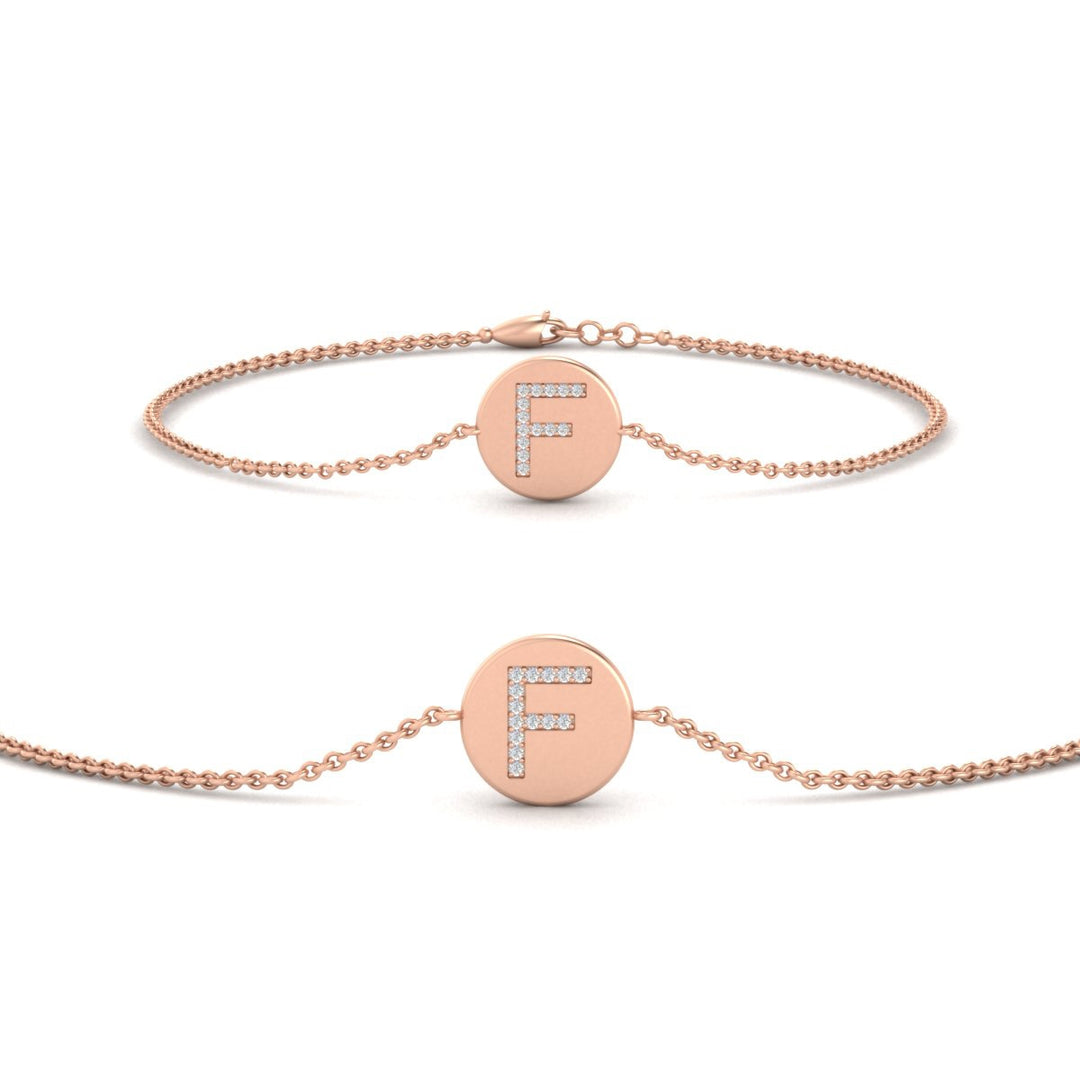 Alphabet disc diamond bracelet