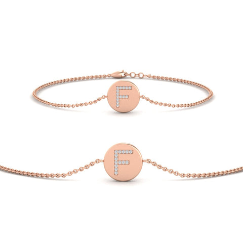 Alphabet disc diamond bracelet