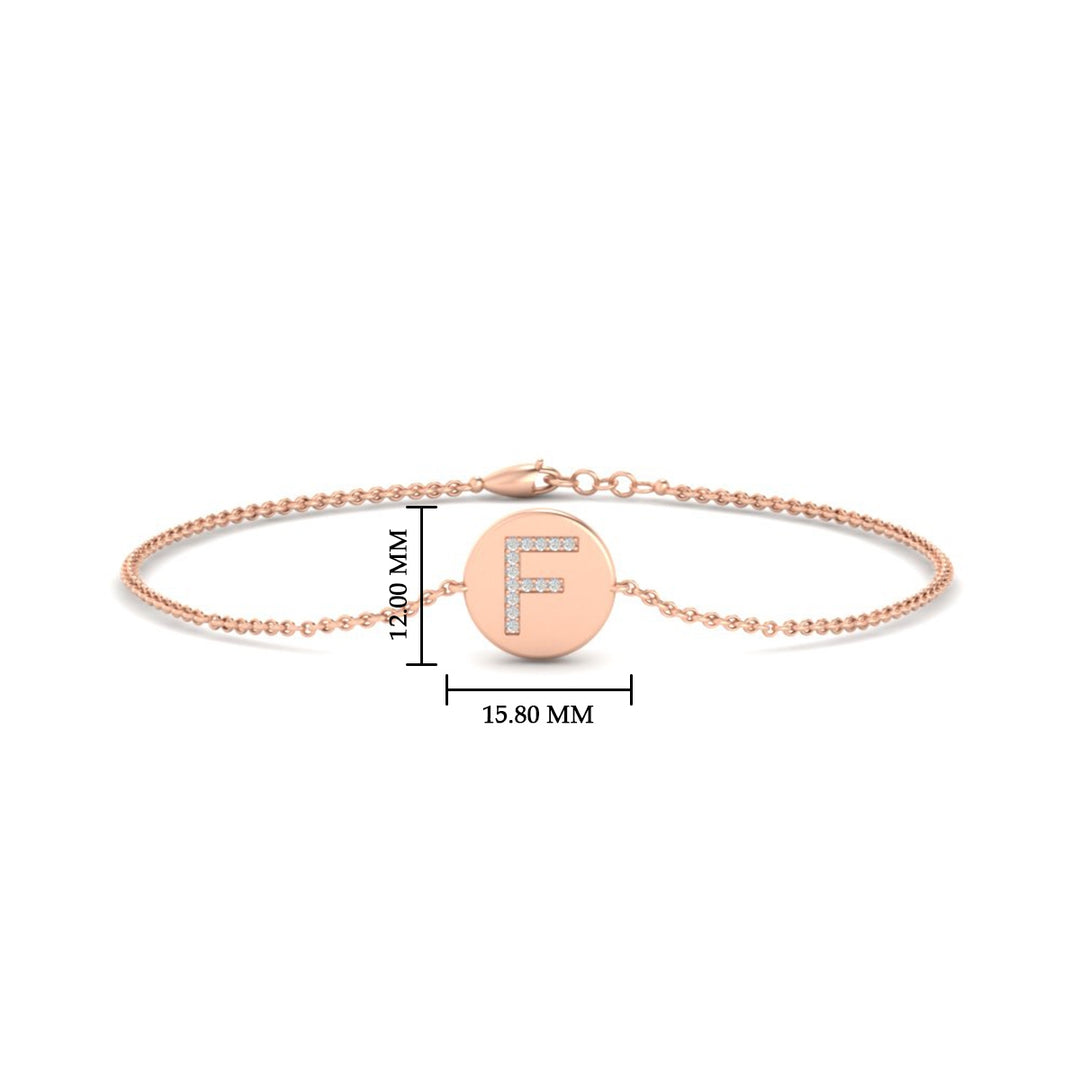 Alphabet disc diamond bracelet