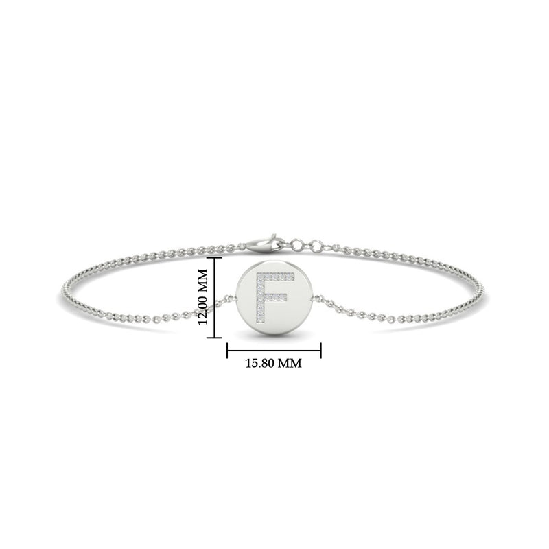 Alphabet disc diamond bracelet