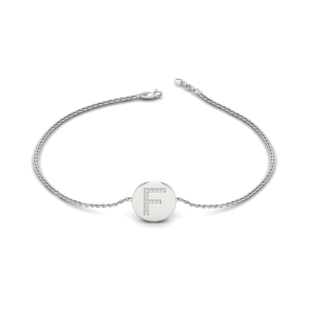 Alphabet disc diamond bracelet