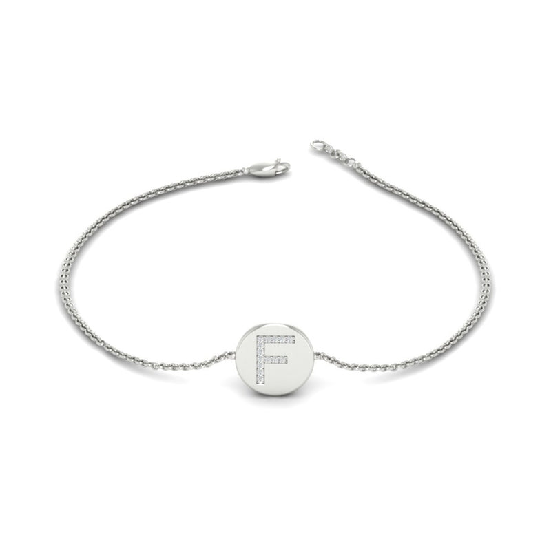 Alphabet disc diamond bracelet