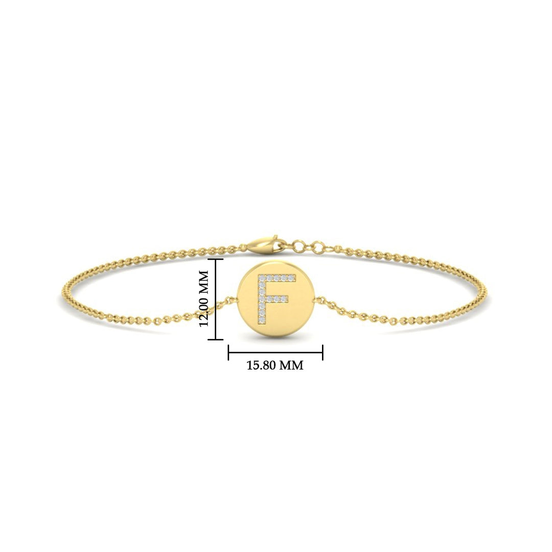 Alphabet disc diamond bracelet