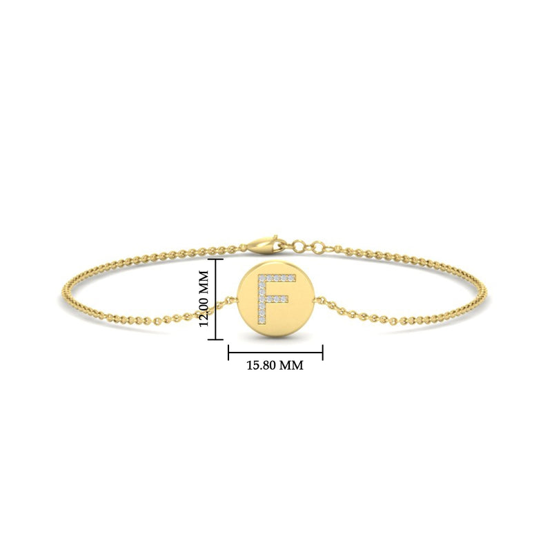 Alphabet disc diamond bracelet