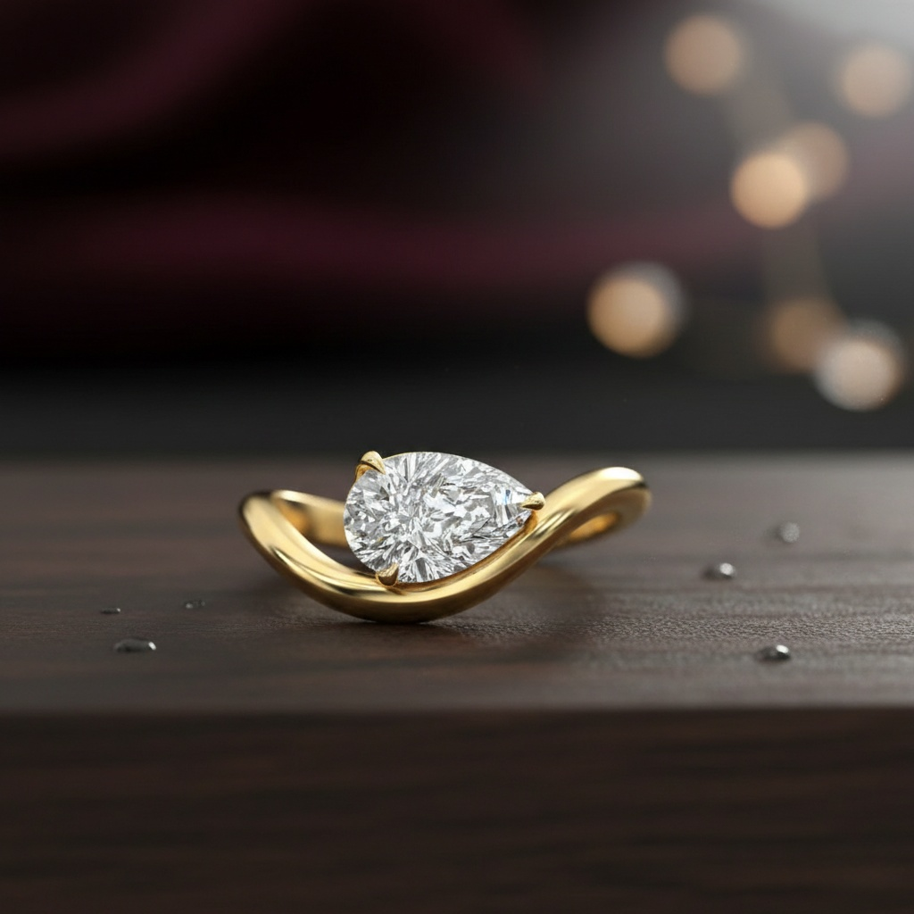 East West Teardrop Engagement Rings