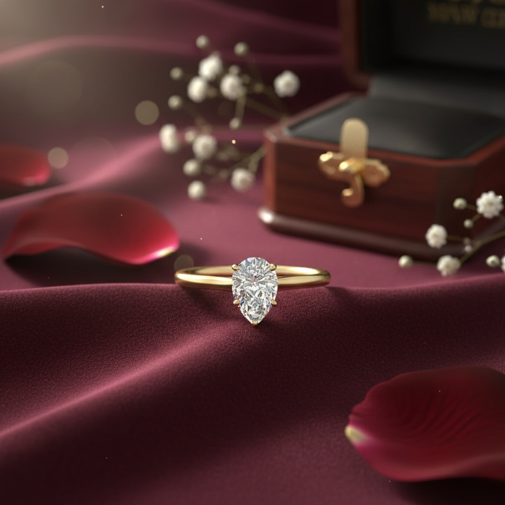 Teardrop Solitaire Engagement Rings