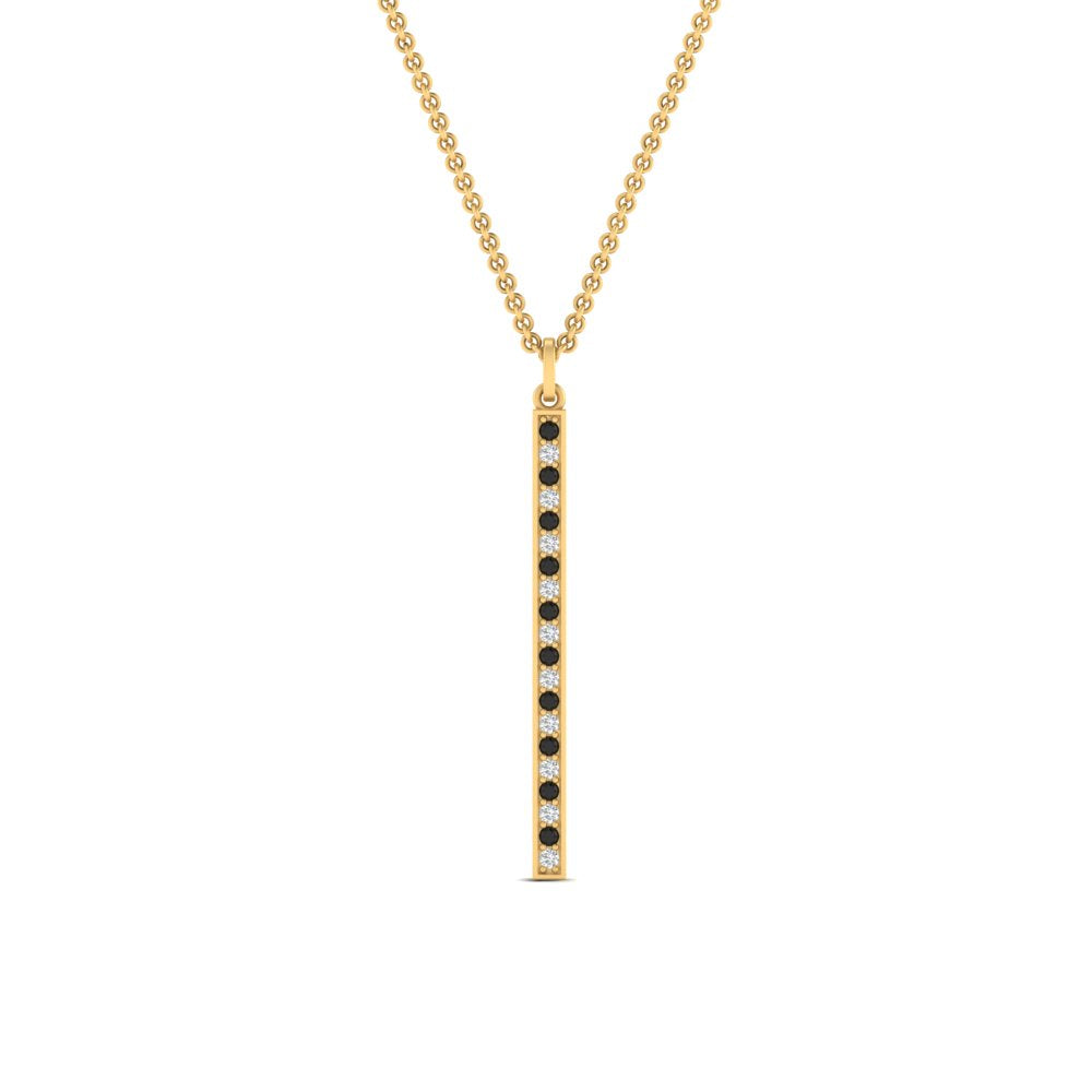 fancy-pave-straight-bar-diamond-necklace-pendant-with-black-diamond-in-FDPD8094-GBLACK-NL-YG