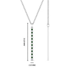Load image into Gallery viewer, fancy-pave-straight-bar-diamond-necklace-pendant-with-emerald-in-FDPD8094-GEMGR-NL-WG
