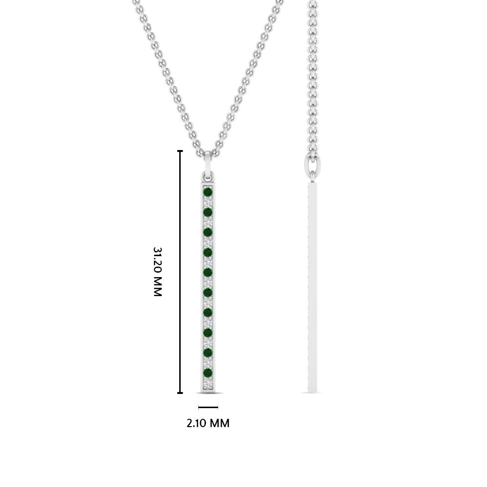 fancy-pave-straight-bar-diamond-necklace-pendant-with-emerald-in-FDPD8094-GEMGR-NL-WG