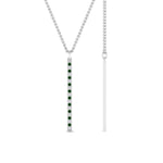 Load image into Gallery viewer, fancy-pave-straight-bar-diamond-necklace-pendant-with-emerald-in-FDPD8094-GEMGR-NL-WG
