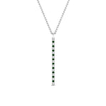 Load image into Gallery viewer, fancy-pave-straight-bar-diamond-necklace-pendant-with-emerald-in-FDPD8094-GEMGR-NL-WG
