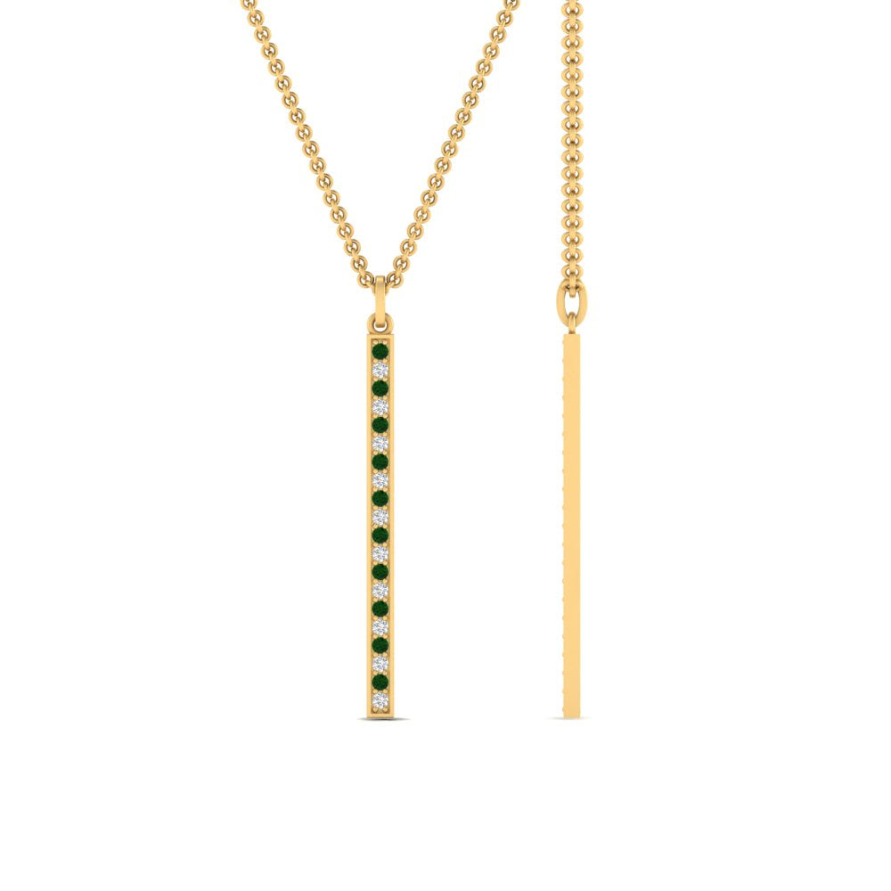 fancy-pave-straight-bar-diamond-necklace-pendant-with-emerald-in-FDPD8094-GEMGR-NL-YG