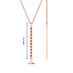 Load image into Gallery viewer, fancy-pave-straight-bar-diamond-necklace-pendant-with-orange-sapphire-in-FDPD8094-GSAOR-NL-RG
