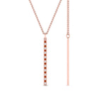 Load image into Gallery viewer, fancy-pave-straight-bar-diamond-necklace-pendant-with-orange-sapphire-in-FDPD8094-GSAOR-NL-RG
