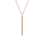 Load image into Gallery viewer, fancy-pave-straight-bar-diamond-necklace-pendant-with-orange-sapphire-in-FDPD8094-GSAOR-NL-RG
