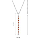Load image into Gallery viewer, fancy-pave-straight-bar-diamond-necklace-pendant-with-orange-sapphire-in-FDPD8094-GSAOR-NL-WG
