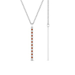 Load image into Gallery viewer, fancy-pave-straight-bar-diamond-necklace-pendant-with-orange-sapphire-in-FDPD8094-GSAOR-NL-WG
