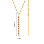 Load image into Gallery viewer, fancy-pave-straight-bar-diamond-necklace-pendant-with-orange-sapphire-in-FDPD8094-GSAOR-NL-YG
