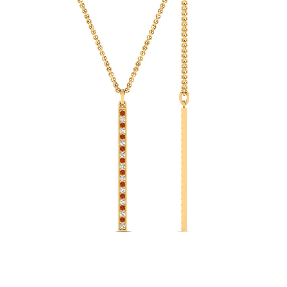 fancy-pave-straight-bar-diamond-necklace-pendant-with-orange-sapphire-in-FDPD8094-GSAOR-NL-YG