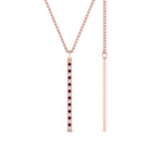 Load image into Gallery viewer, fancy-pave-straight-bar-diamond-necklace-pendant-with-pink-sapphire-in-FDPD8094-GSADRPI-NL-RG
