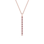 Load image into Gallery viewer, fancy-pave-straight-bar-diamond-necklace-pendant-with-pink-sapphire-in-FDPD8094-GSADRPI-NL-RG
