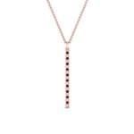 Load image into Gallery viewer, fancy-pave-straight-bar-diamond-necklace-pendant-with-ruby-in-FDPD8094-GRUDR-NL-RG

